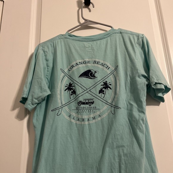 Surf Style Orange Beach Alabama Crewneck T-Shirt Turquoise Size Womens Medium - Picture 3 of 4